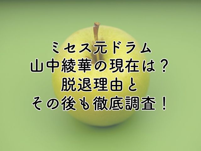 ミセス元ドラム山中綾華の現在は？脱退理由とその後も徹底調査！