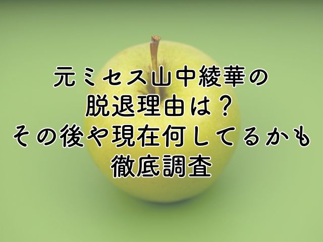 元ミセス山中綾華の脱退理由は？その後や現在何してるかも徹底調査！